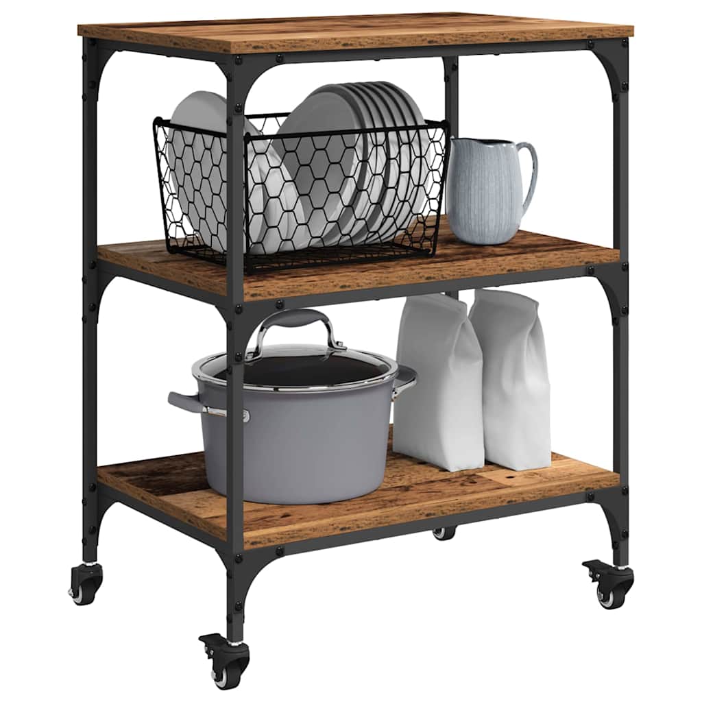 Chariot de cuisine Bois Ancien 60 x 41 x 76 cm - XIOS