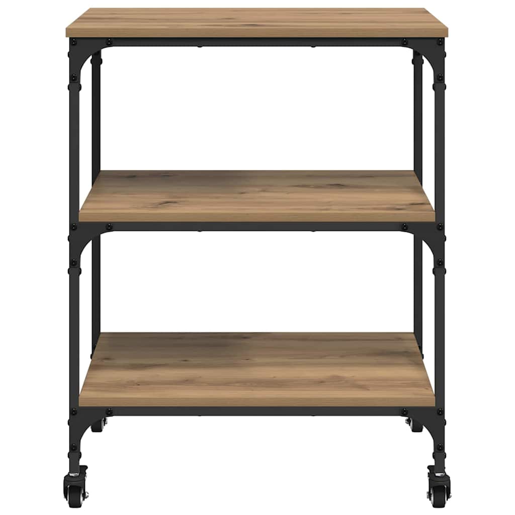 Chariot de cuisine Chêne artisanal 60 x 41 x 76 cm - XIOS