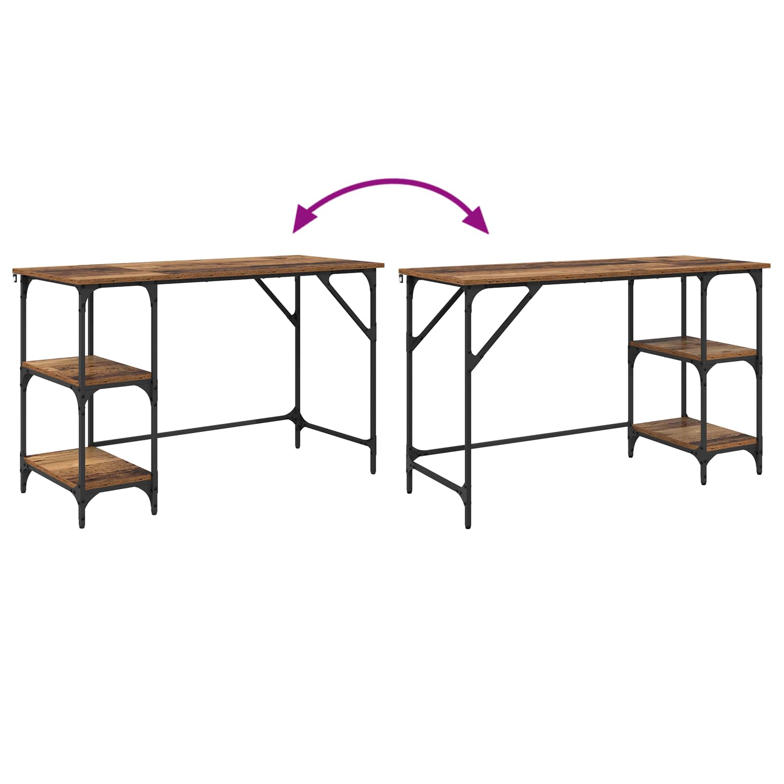 Bureau Bois Ancien 120 x 50 x 75 cm Bois d'ingénierie - XIOS
