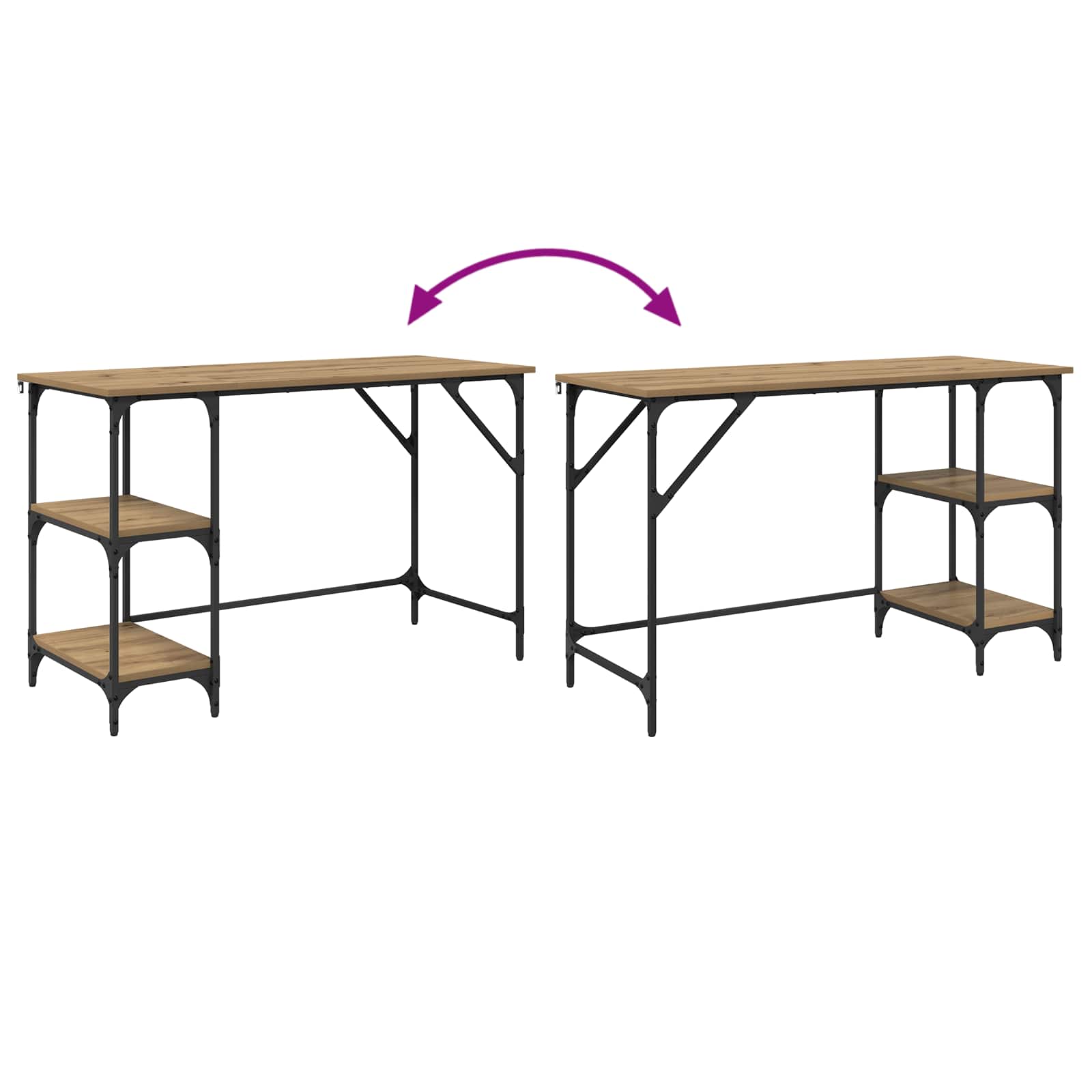 Bureau Chêne artisanal 120 x 50 x 75 cm Bois d'ingénierie - XIOS