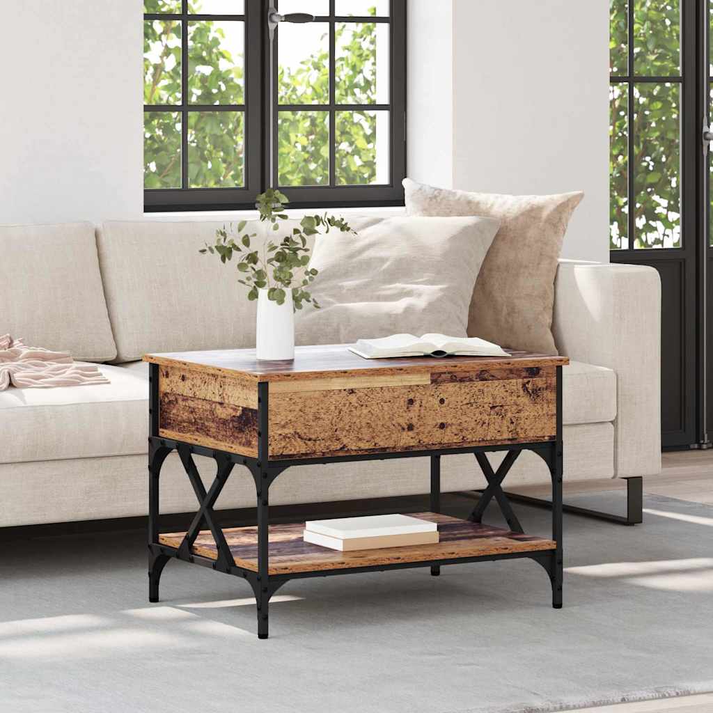 Table basse Bois Ancien 70x50x50cm Bois d'ingénierie - XIOS