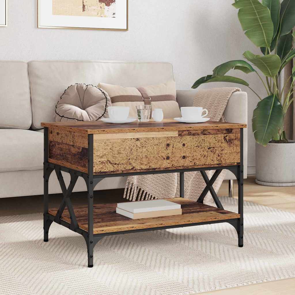 Table basse Bois Ancien 70x50x50cm Bois d'ingénierie - XIOS