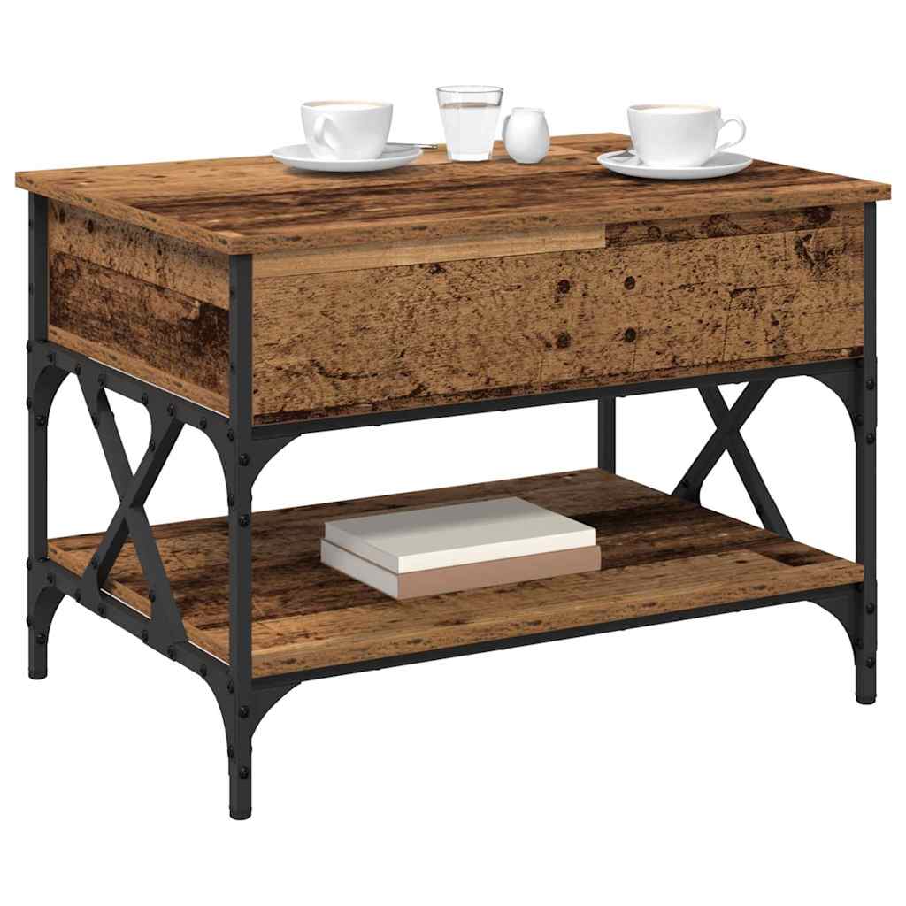 Table basse Bois Ancien 70x50x50cm Bois d'ingénierie - XIOS