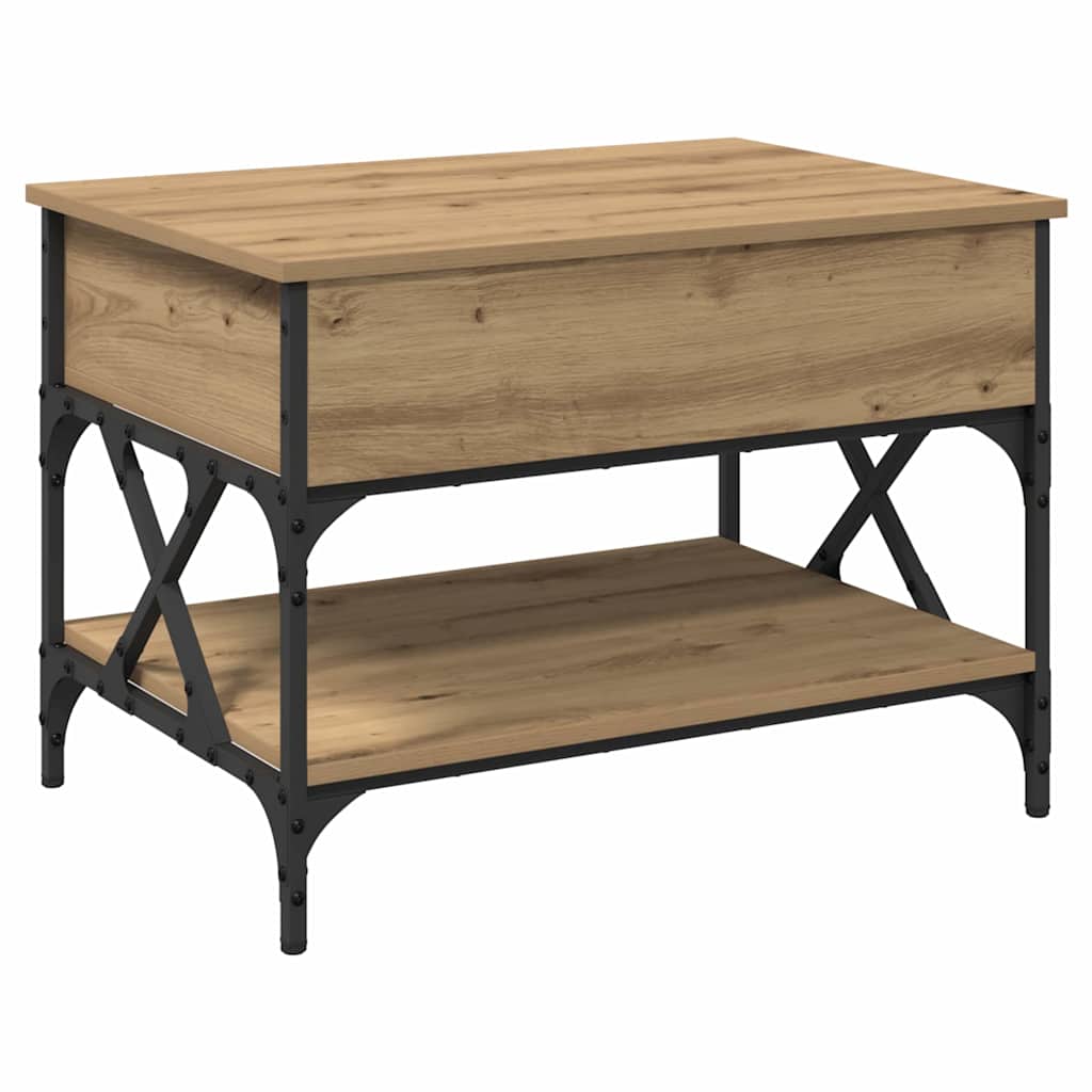 Table basse Chêne artisanal 70x50x50cm Bois d'ingénierie - XIOS