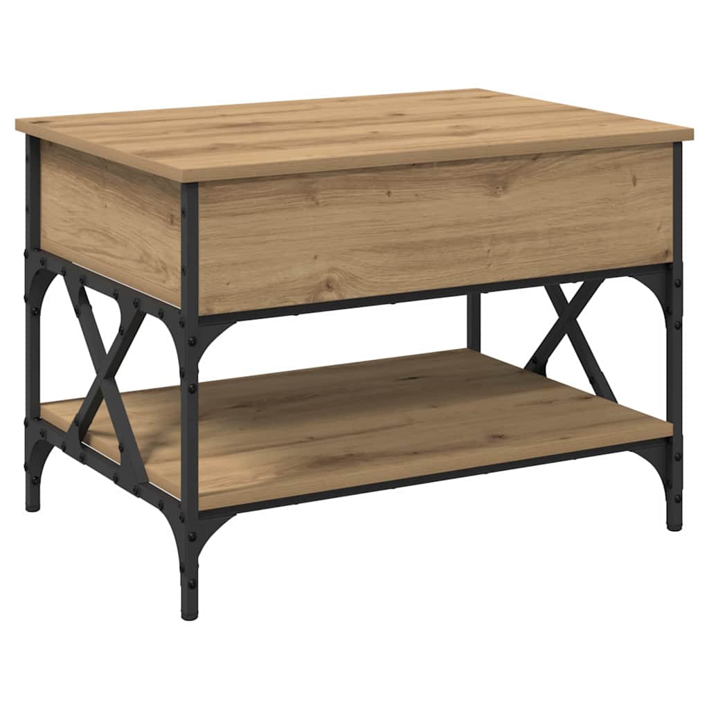 Table basse Chêne artisanal 70x50x50cm Bois d'ingénierie - XIOS