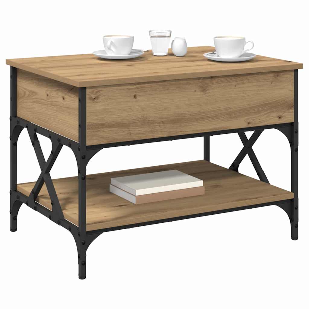 Table basse Chêne artisanal 70x50x50cm Bois d'ingénierie - XIOS