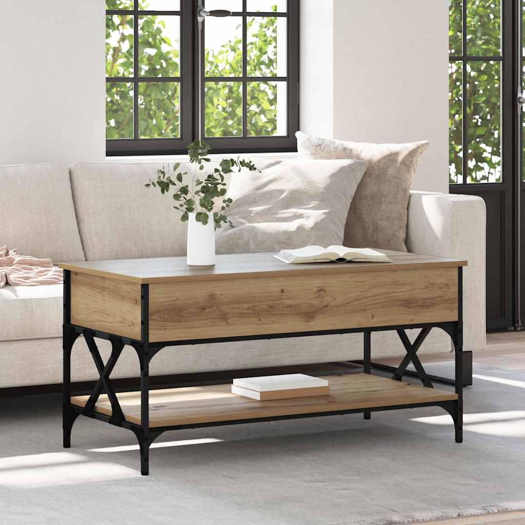 Table basse Chêne artisanal 100 x 50 x 50 cm Bois d'ingénierie - XIOS