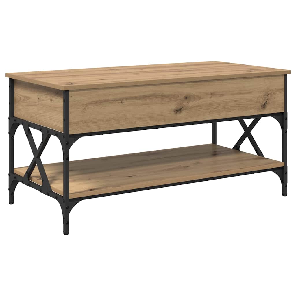 Table basse Chêne artisanal 100 x 50 x 50 cm Bois d'ingénierie - XIOS