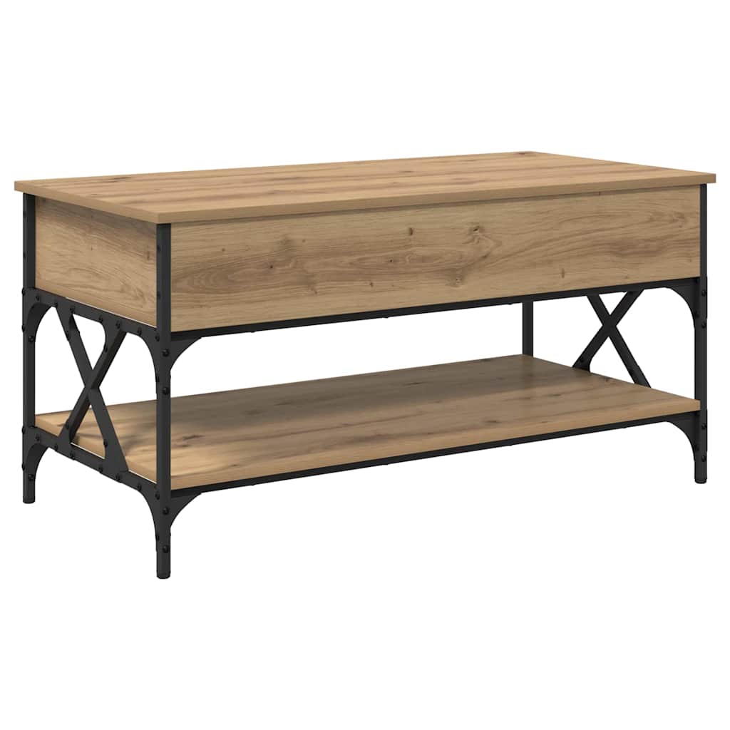 Table basse Chêne artisanal 100 x 50 x 50 cm Bois d'ingénierie - XIOS