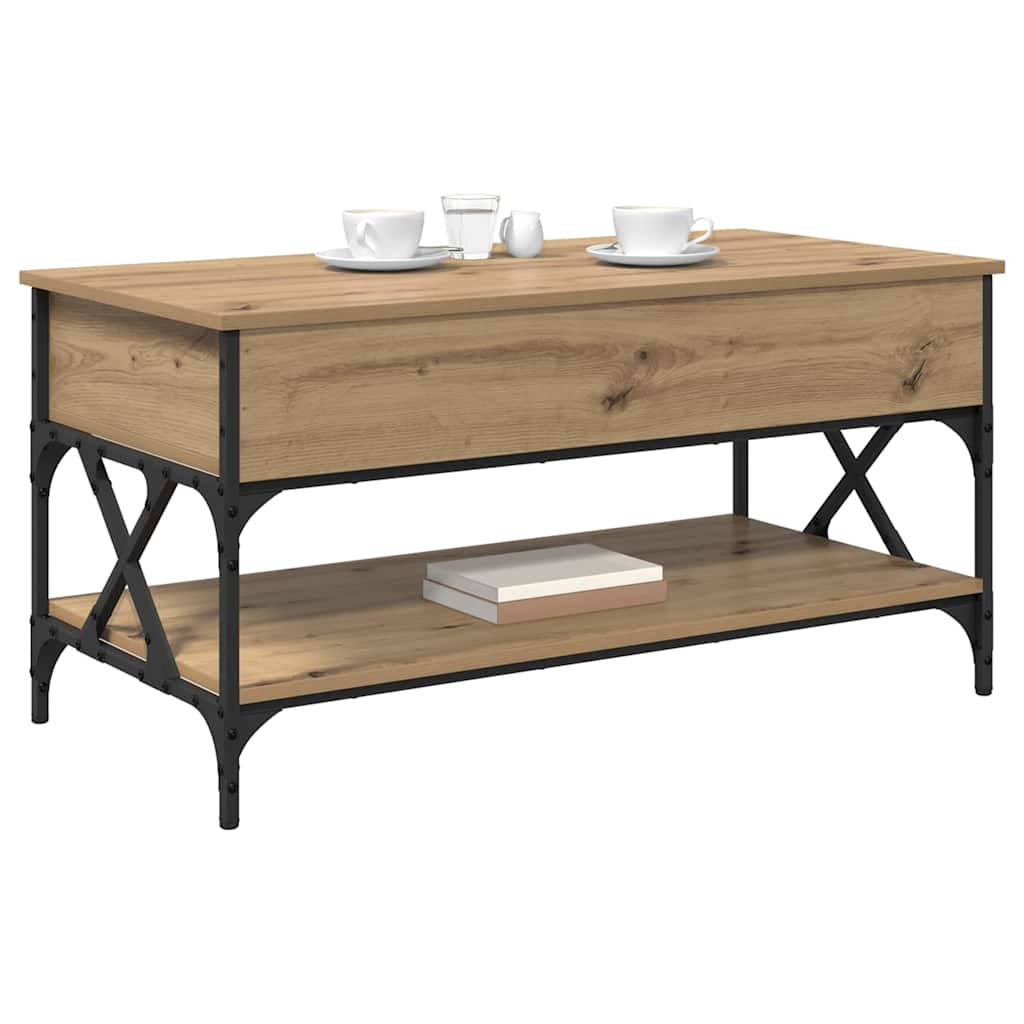 Table basse Chêne artisanal 100 x 50 x 50 cm Bois d'ingénierie - XIOS