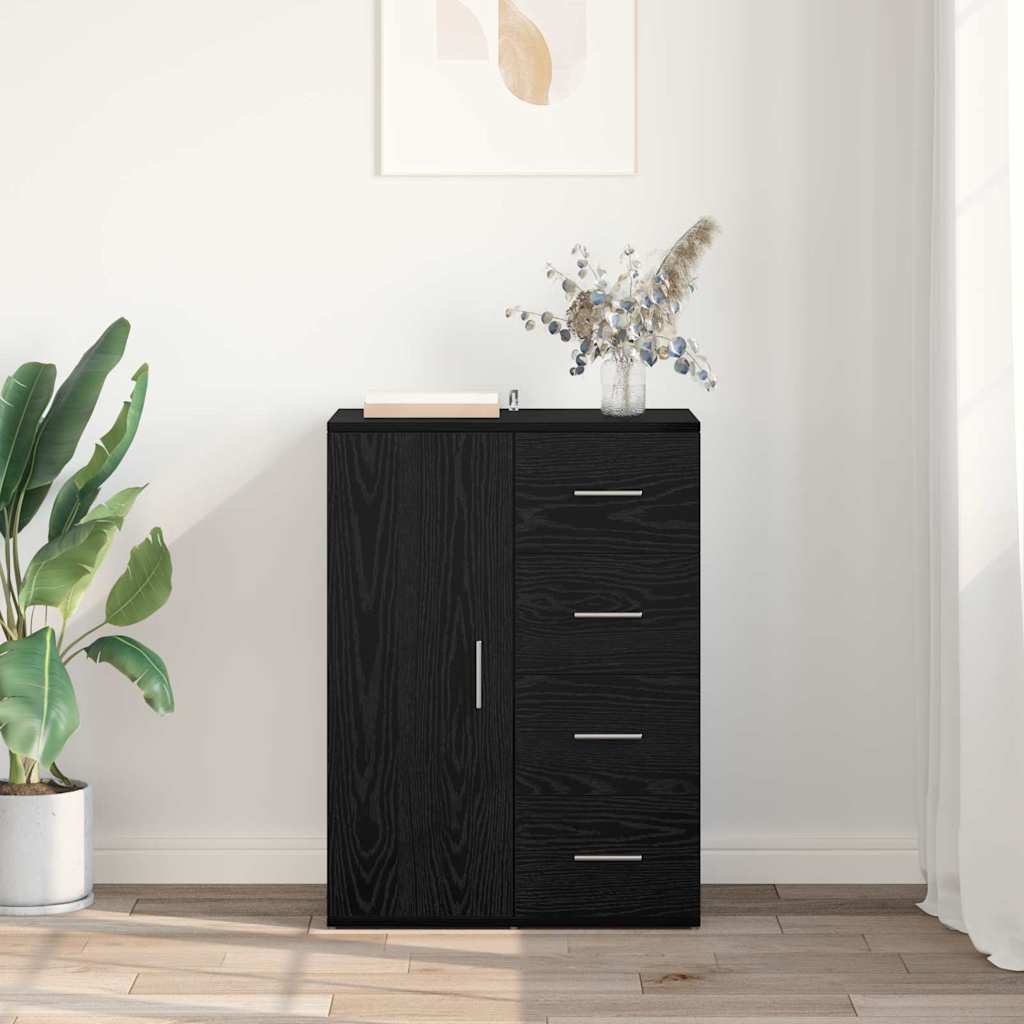 Buffet avec tiroir Chêne noir 59 x 39 x 80 cm Bois d'ingénierie - XIOS