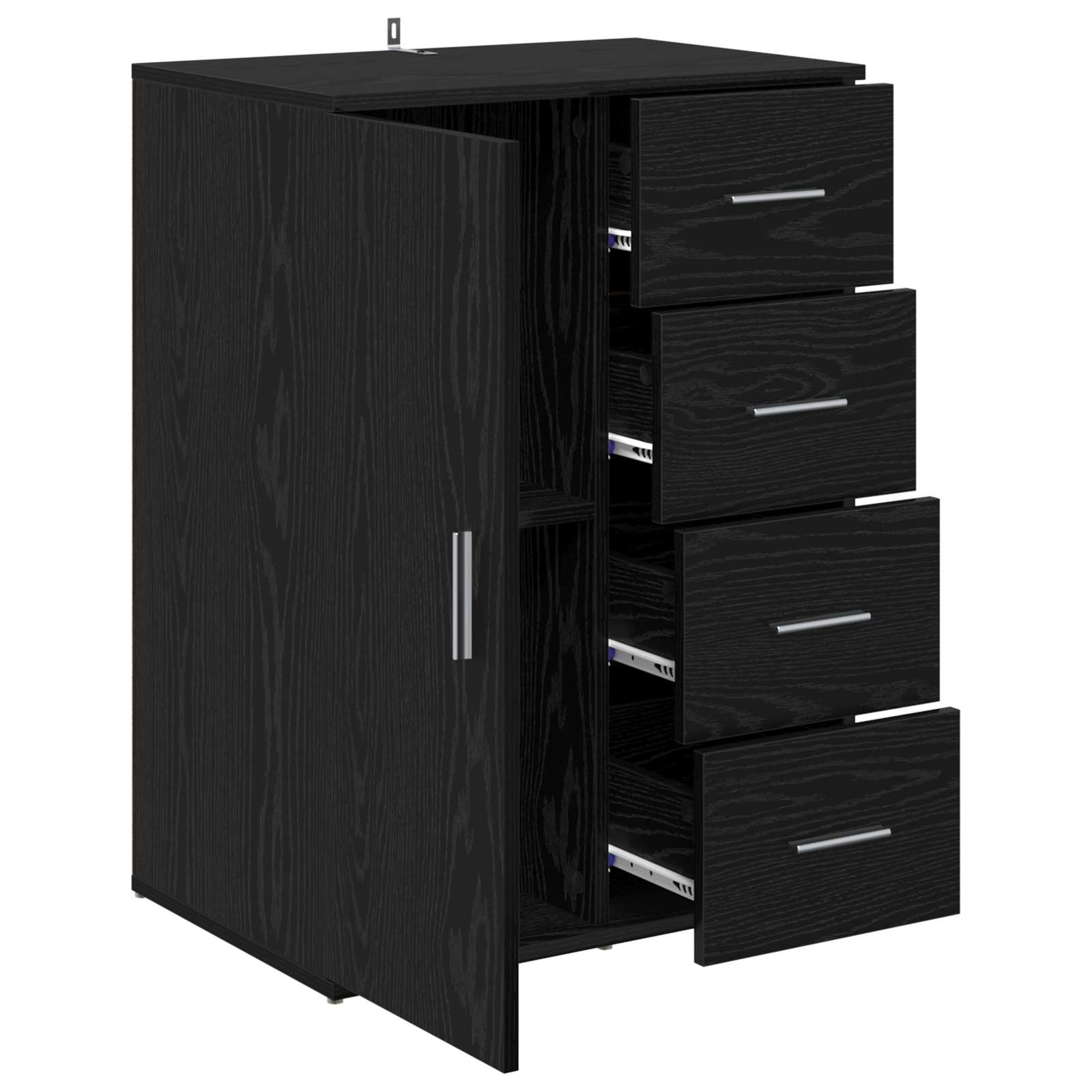 Buffet avec tiroir Chêne noir 59 x 39 x 80 cm Bois d'ingénierie - XIOS