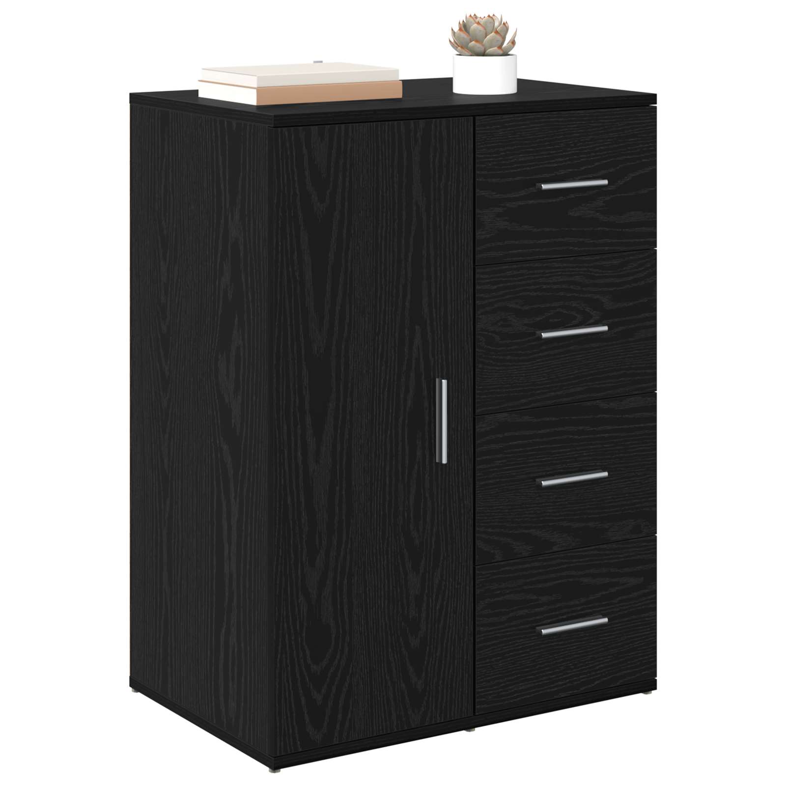 Buffet avec tiroir Chêne noir 59 x 39 x 80 cm Bois d'ingénierie - XIOS