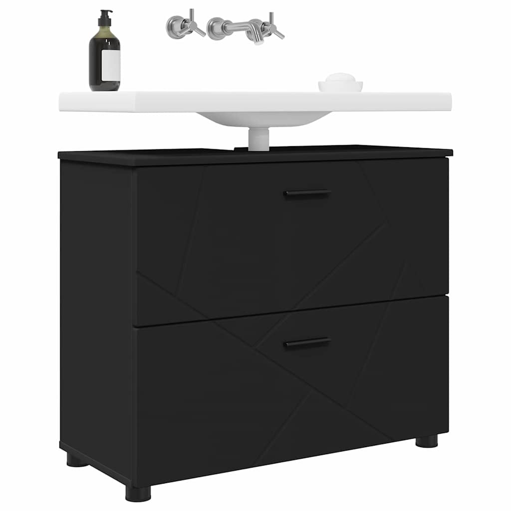 Cabinet de salle de bain avec tiroir Noir 76,5 x 35 x 64 cm - XIOS