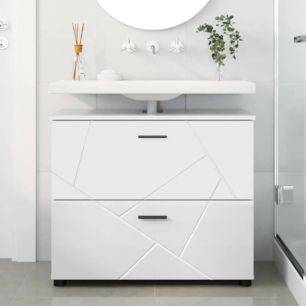 Cabinet de salle de bain Blanc brillant 76,5 x 35 x 64 cm - XIOS