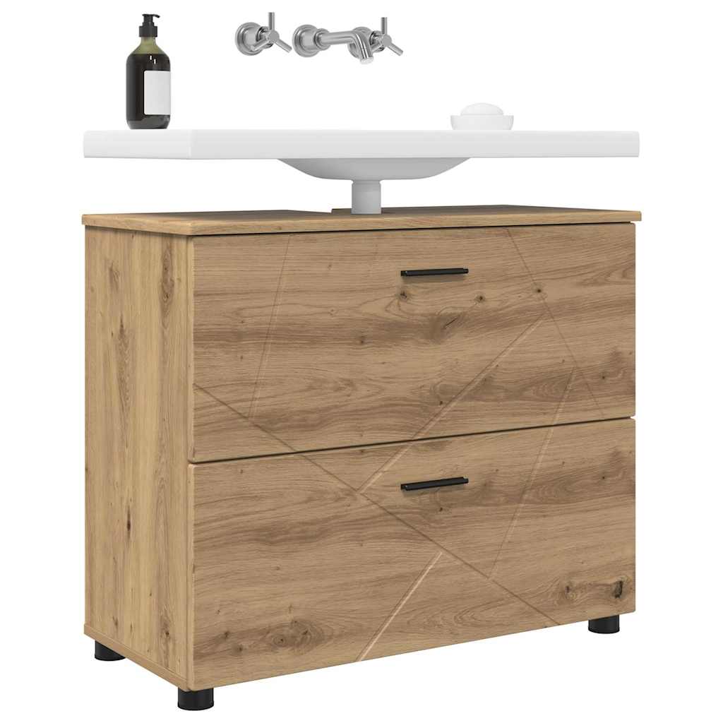 Cabinet de salle de bain Chêne artisanal 76,5 x 35 x 64 cm - XIOS