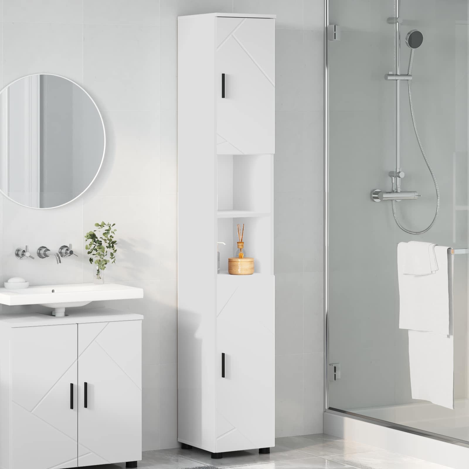 Cabinet de salle de bain Blanc 30 x 35 x 192 cm - XIOS