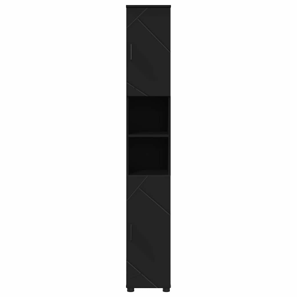 Cabinet de salle de bain avec stockage Noir 30 x 35 x 192 cm - XIOS