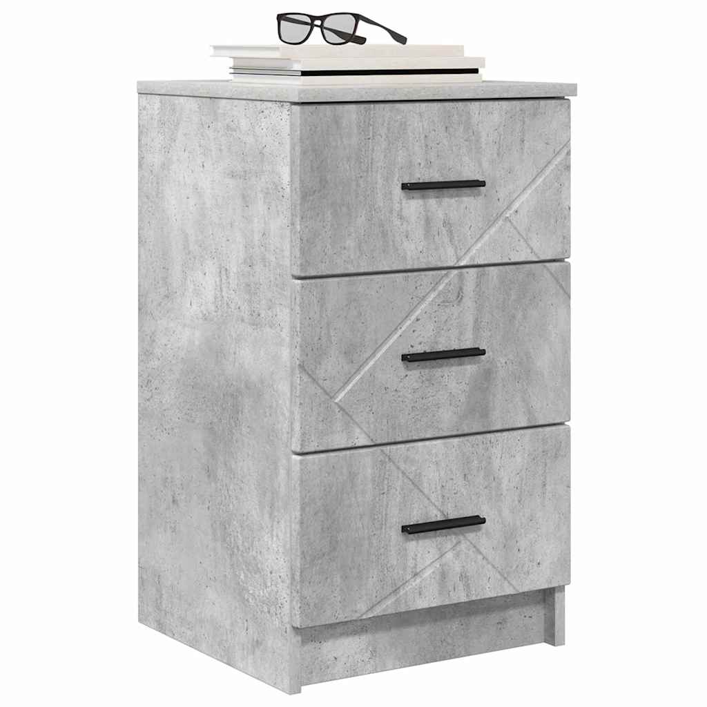 Cabinet de chevet Gris béton 38 x 38 x 66 cm Bois d'ingénierie - XIOS