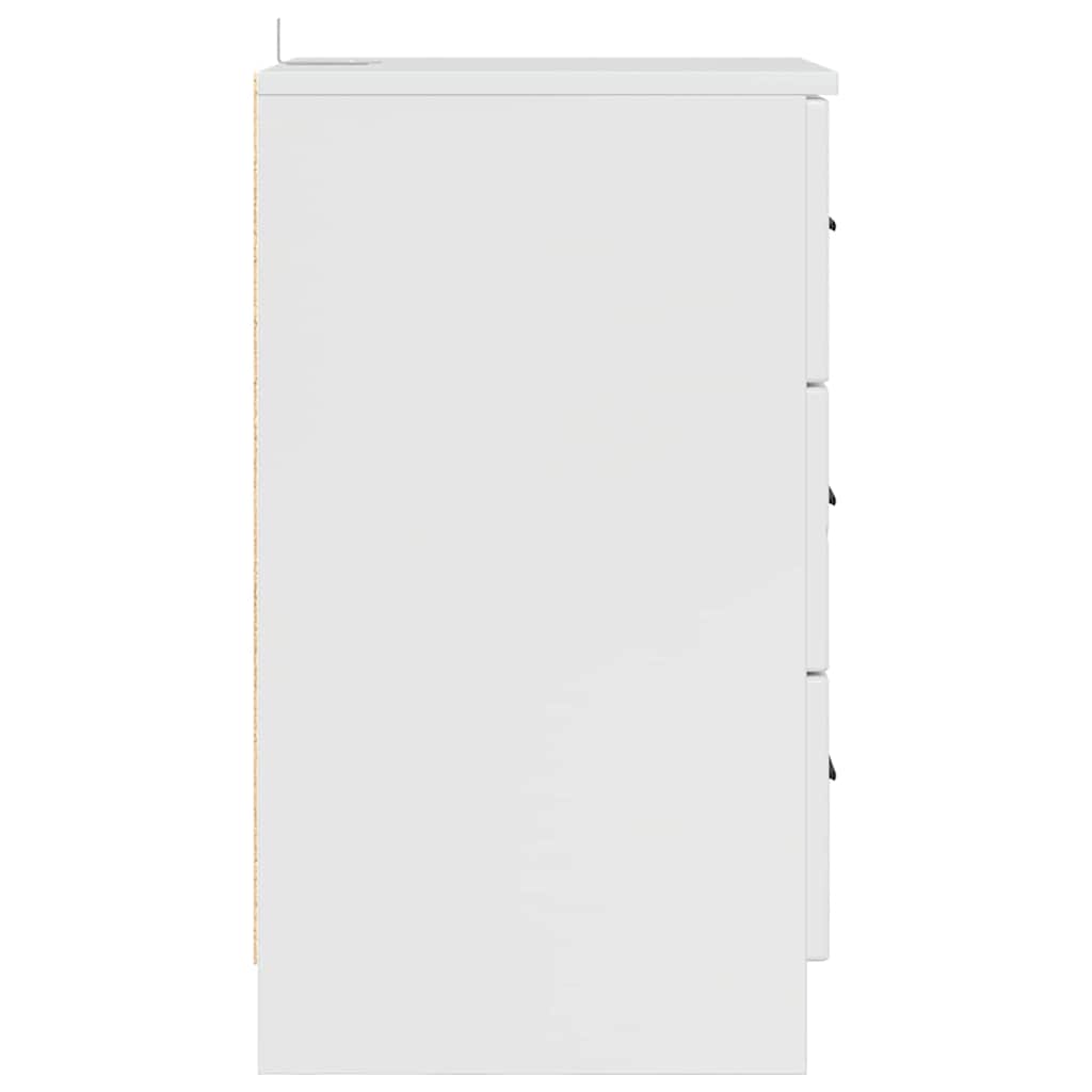 Cabinet de chevet avec tiroir Blanc brillant 38 x 38 x 66 cm - XIOS