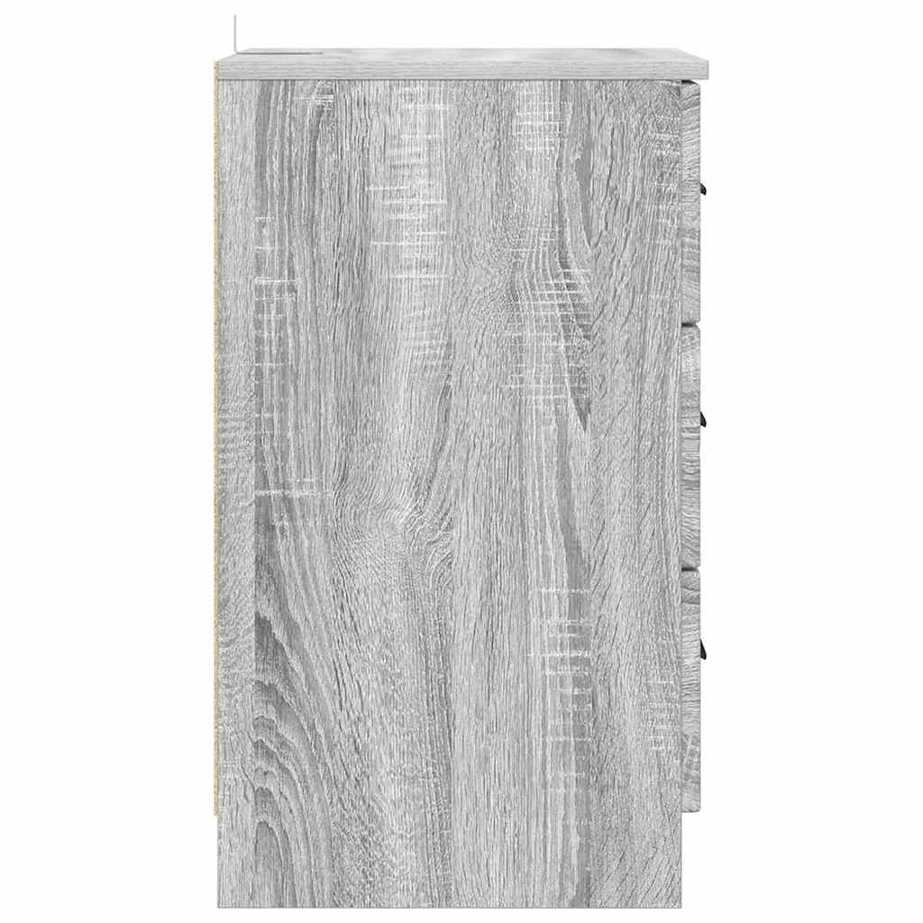 Cabinet de chevet Sonoma gris 38 x 38 x 66 cm Bois d'ingénierie - XIOS