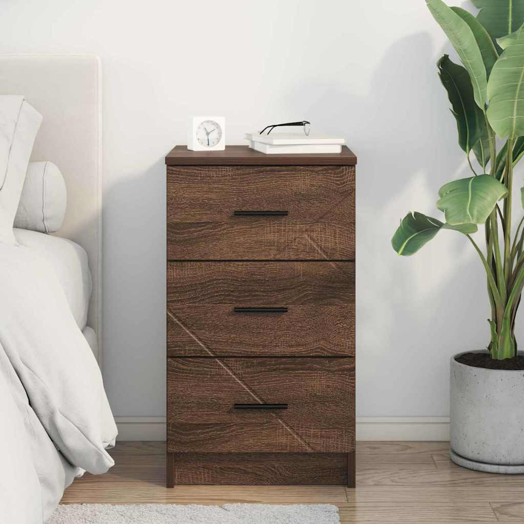 Cabinet de chevet avec tiroir Chêne marron 38 x 38 x 66 cm - XIOS