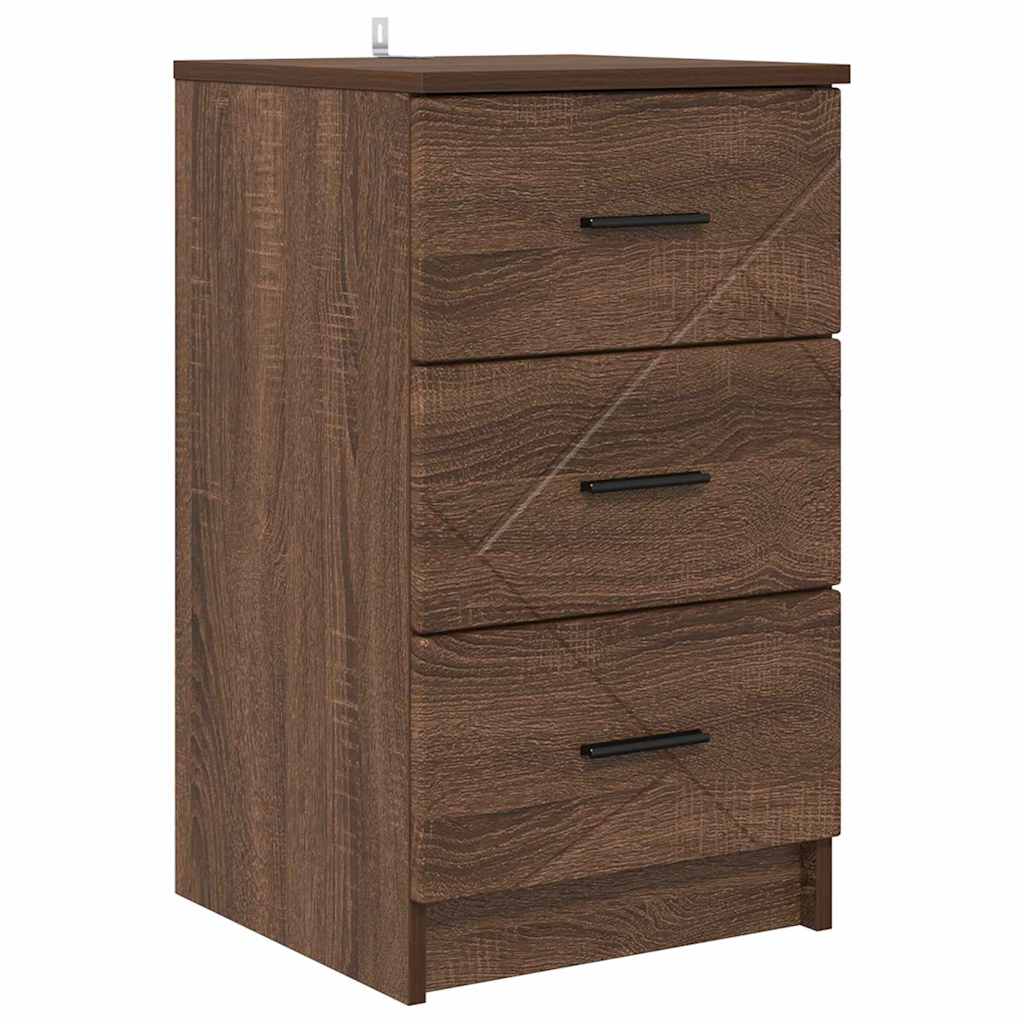 Cabinet de chevet avec tiroir Chêne marron 38 x 38 x 66 cm - XIOS