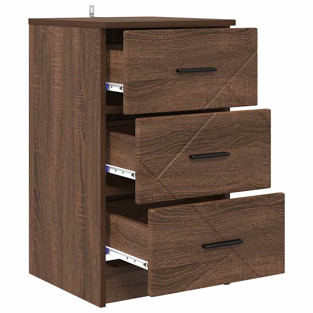 Cabinet de chevet avec tiroir Chêne marron 38 x 38 x 66 cm - XIOS