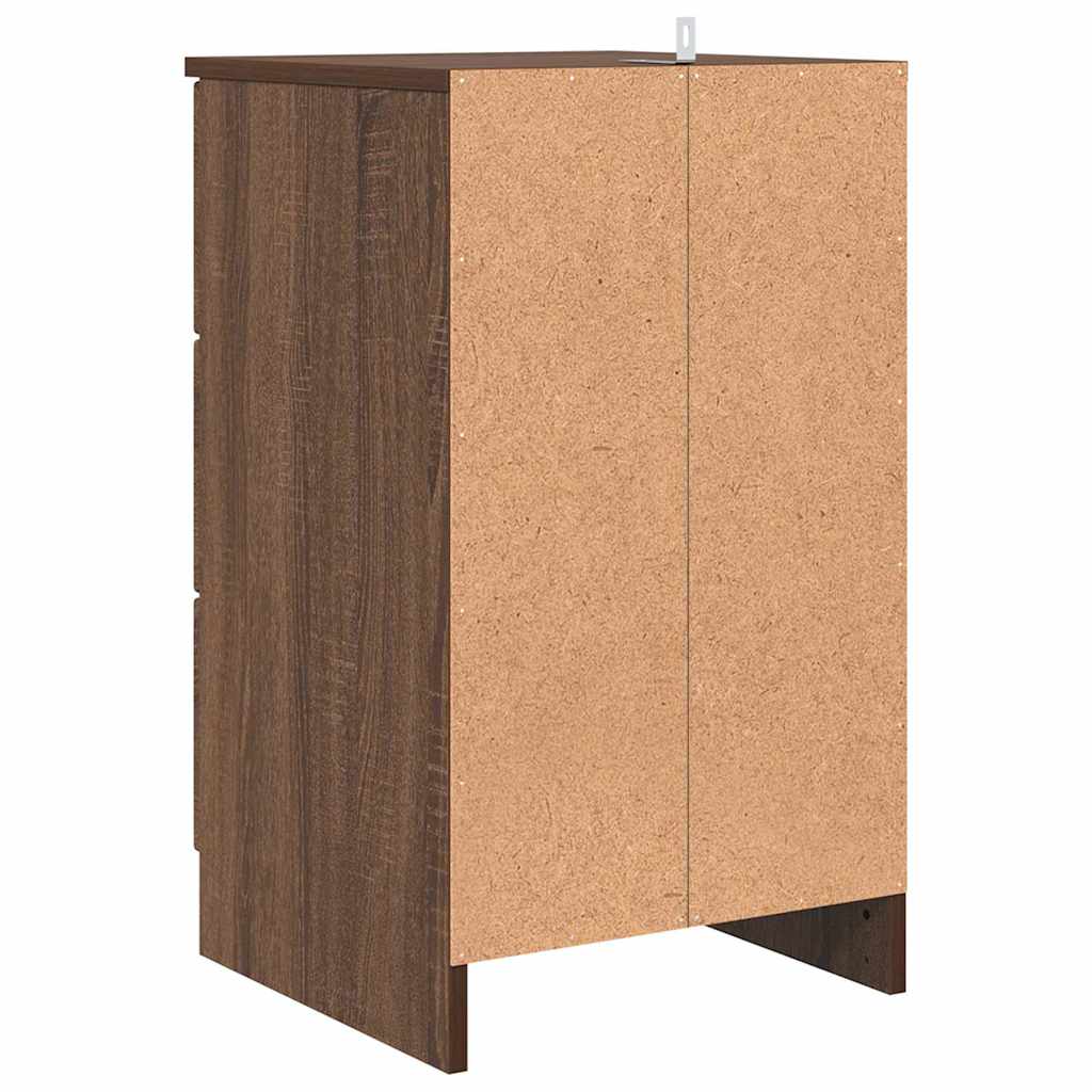 Cabinet de chevet avec tiroir Chêne marron 38 x 38 x 66 cm - XIOS