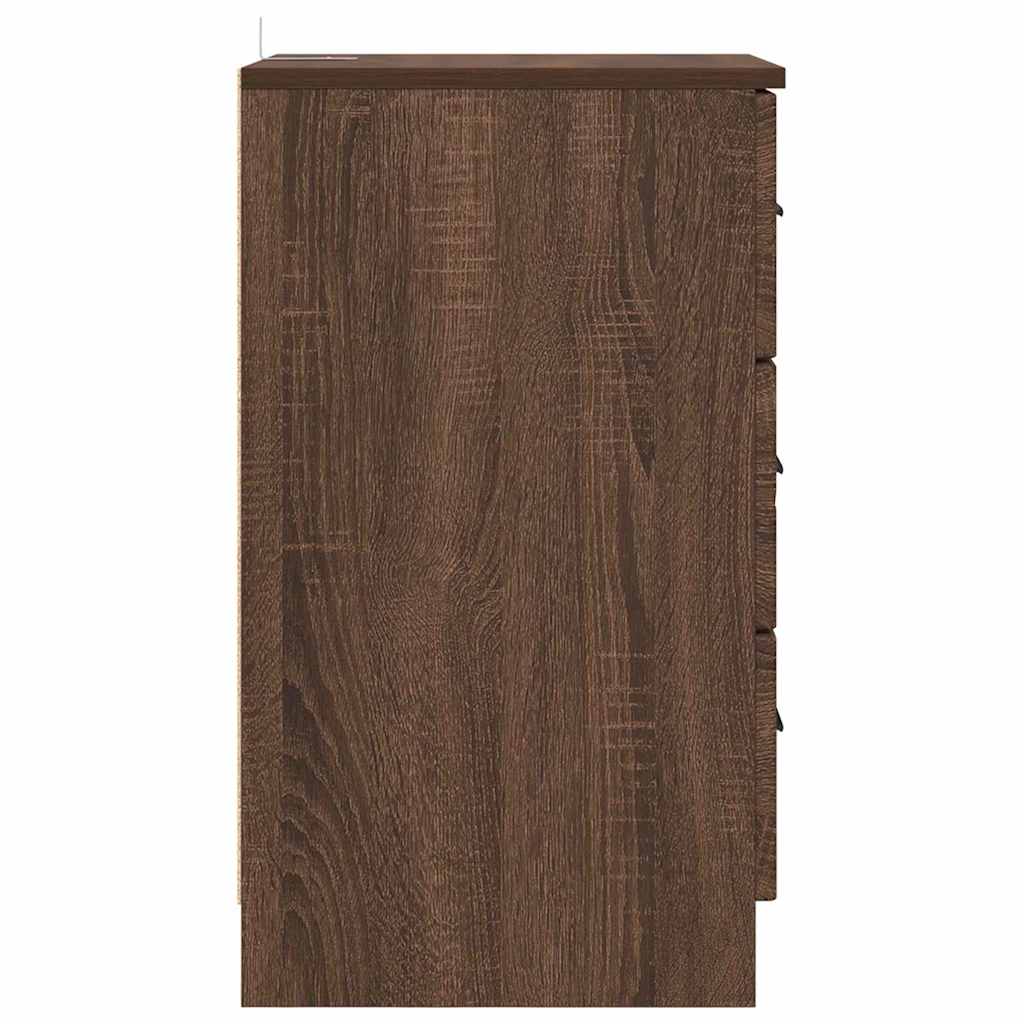 Cabinet de chevet avec tiroir Chêne marron 38 x 38 x 66 cm - XIOS