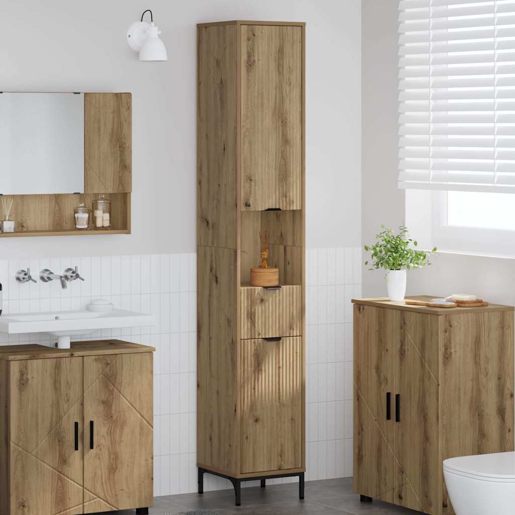 Cabinet de salle de bain Chêne artisanal 31,5 x 33 x 190 cm - XIOS