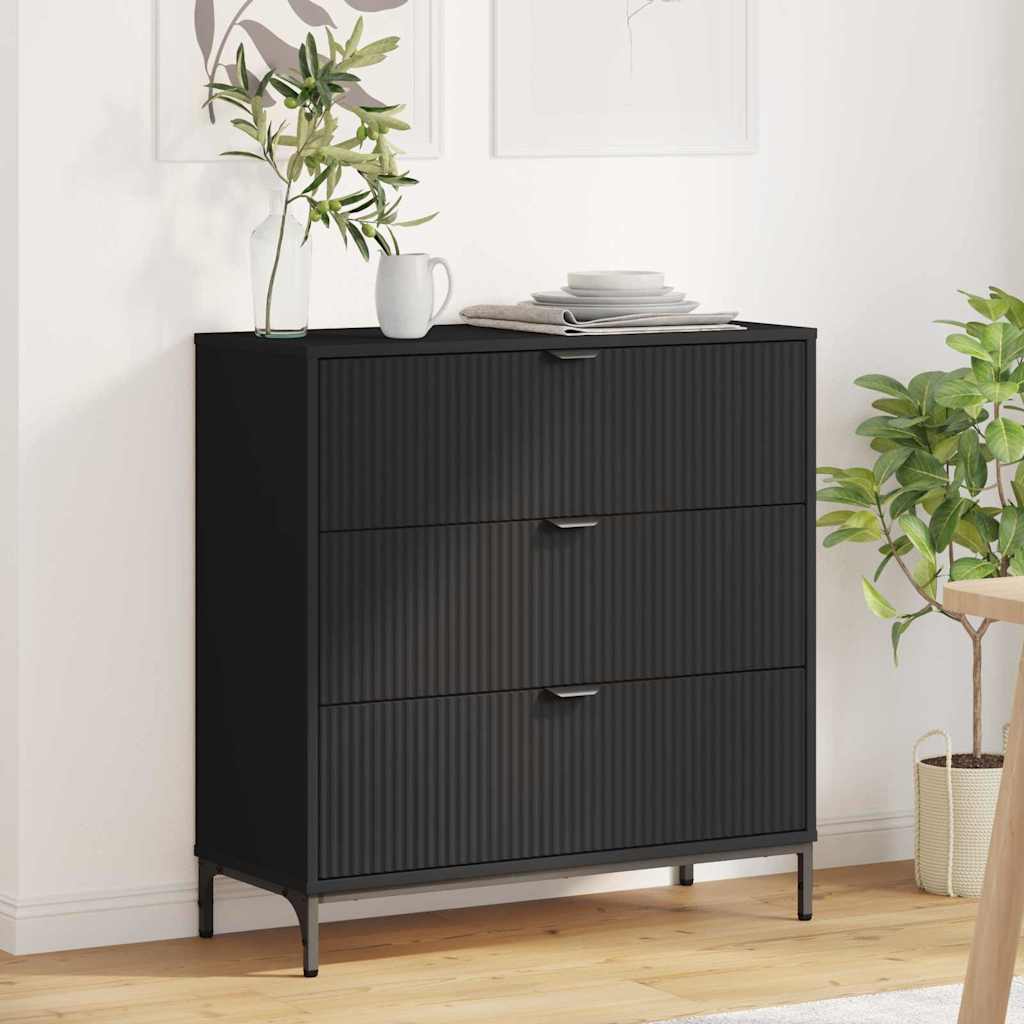 Buffet avec tiroir Noir 79,5 x 33 x 82 cm Bois d'ingénierie - XIOS
