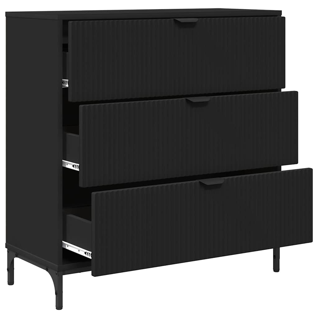 Buffet avec tiroir Noir 79,5 x 33 x 82 cm Bois d'ingénierie - XIOS