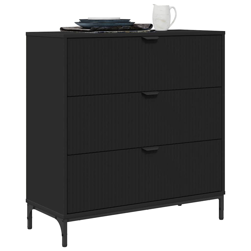 Buffet avec tiroir Noir 79,5 x 33 x 82 cm Bois d'ingénierie - XIOS
