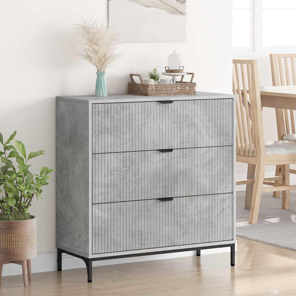 Buffet Gris béton 79,5 x 33 x 82 cm Bois d'ingénierie - XIOS