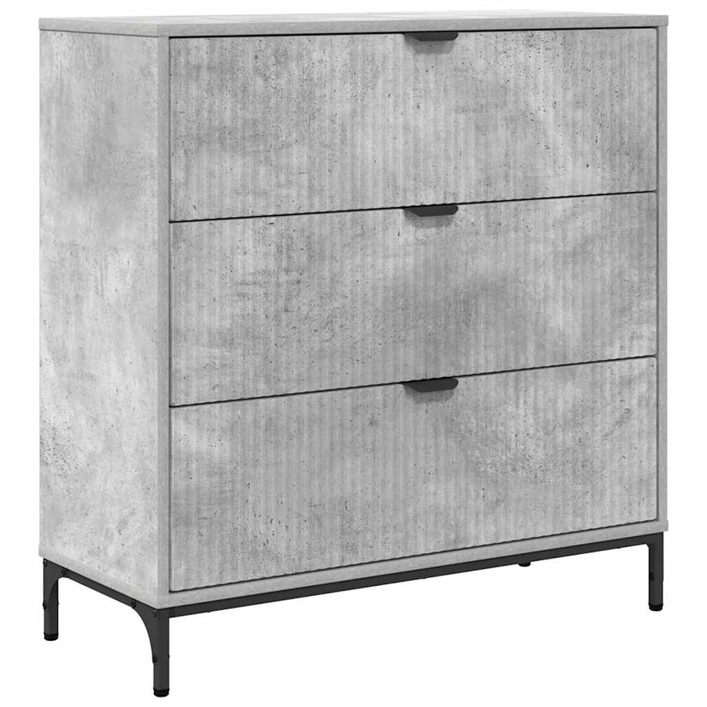 Buffet Gris béton 79,5 x 33 x 82 cm Bois d'ingénierie - XIOS