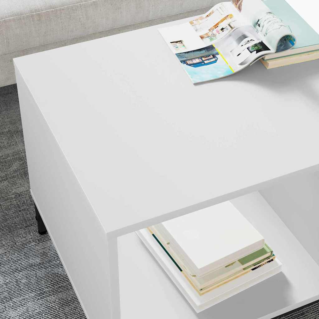 Table basse Blanc 90 x 49 x 46 cm Bois d'ingénierie - XIOS