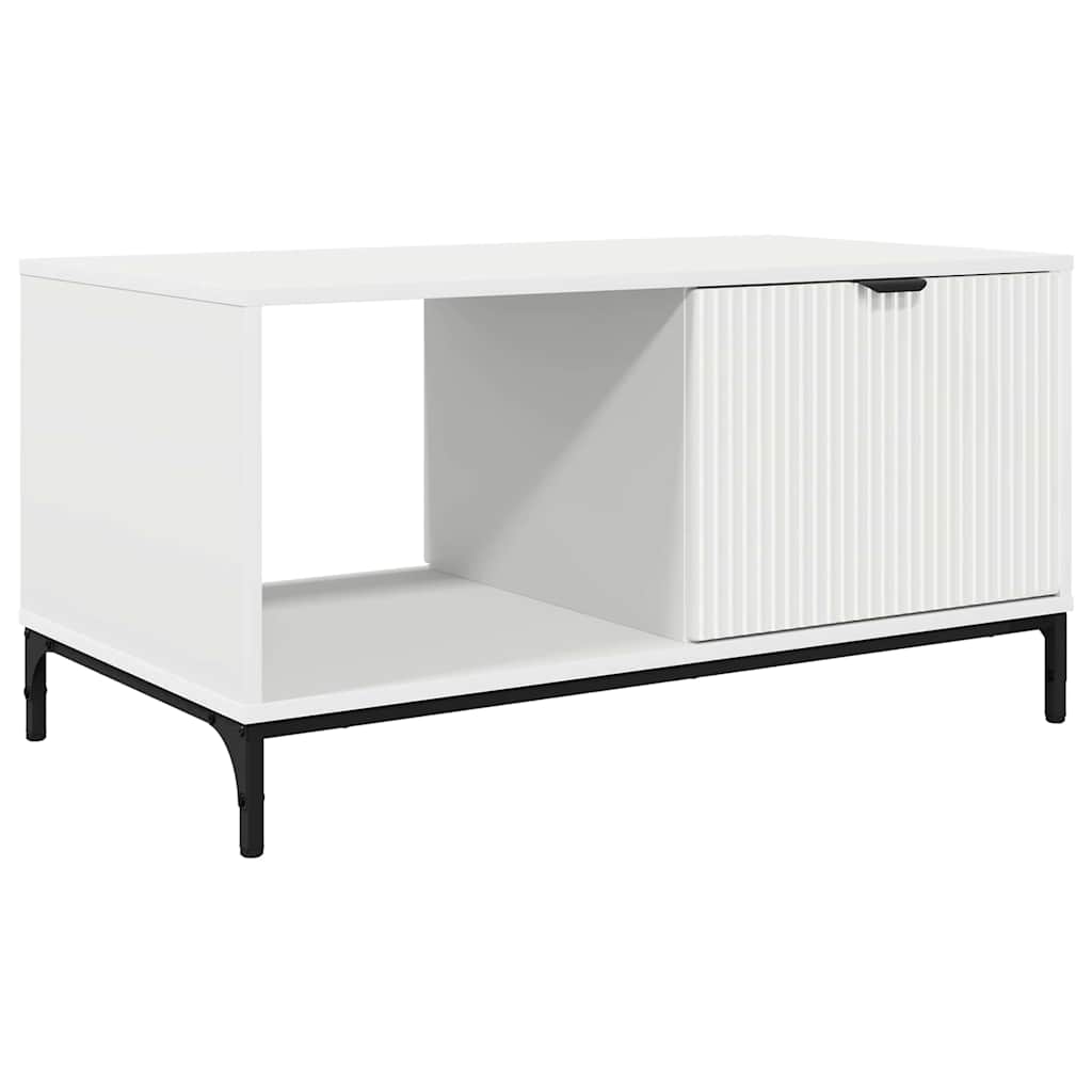Table basse avec tiroir Blanc 90 x 49 x 46 cm Bois d'ingénierie - XIOS