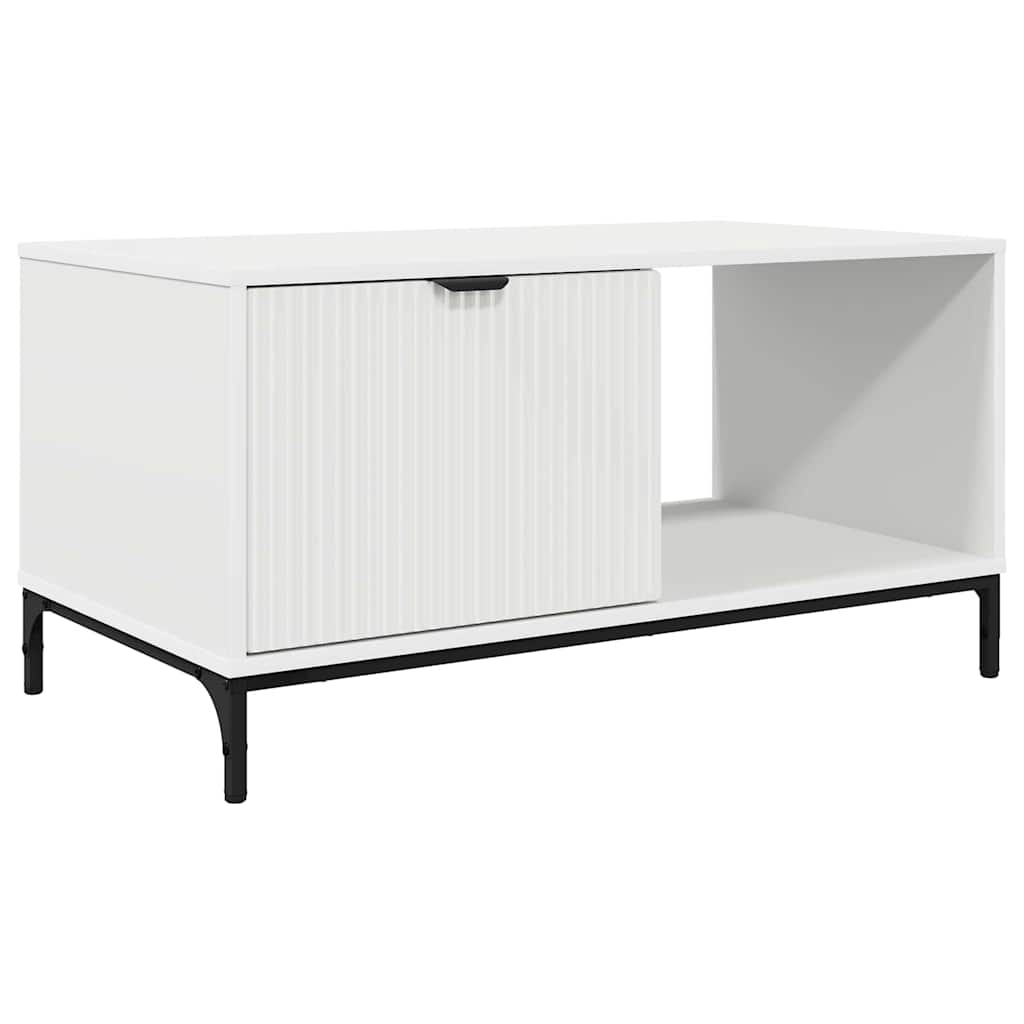 Table basse avec tiroir Blanc 90 x 49 x 46 cm Bois d'ingénierie - XIOS