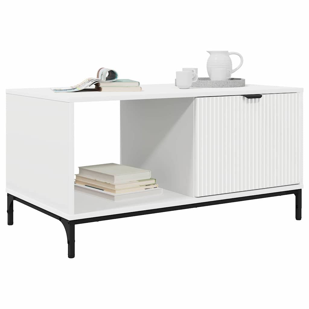 Table basse avec tiroir Blanc 90 x 49 x 46 cm Bois d'ingénierie - XIOS