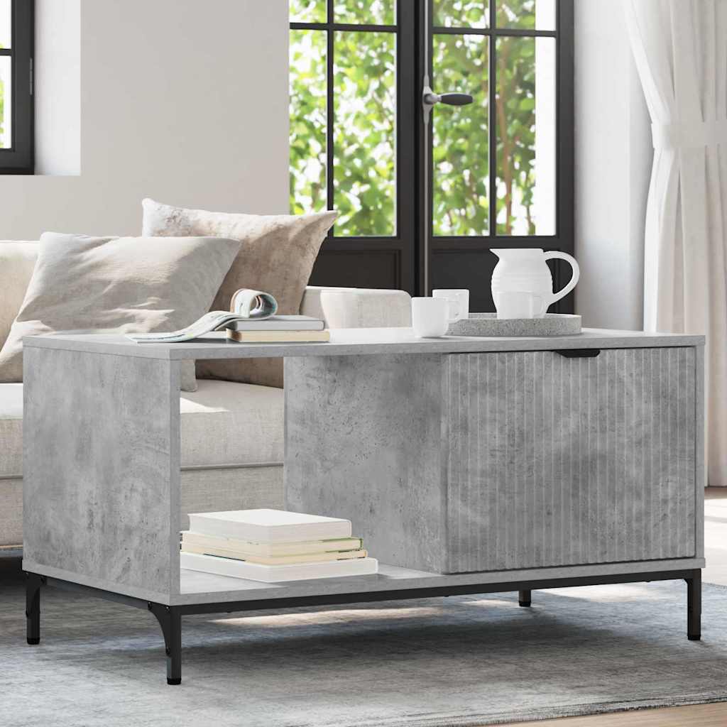 Table basse Gris béton 90 x 49 x 46 cm Bois d'ingénierie - XIOS