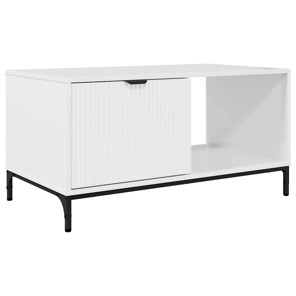 Table basse Blanc brillant 90 x 49 x 46 cm Bois d'ingénierie - XIOS