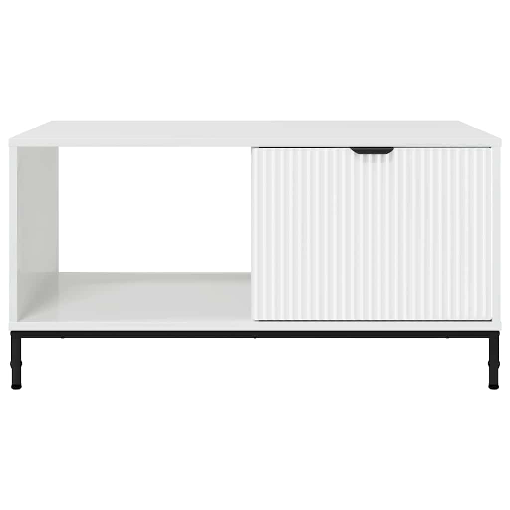 Table basse Blanc brillant 90 x 49 x 46 cm Bois d'ingénierie - XIOS