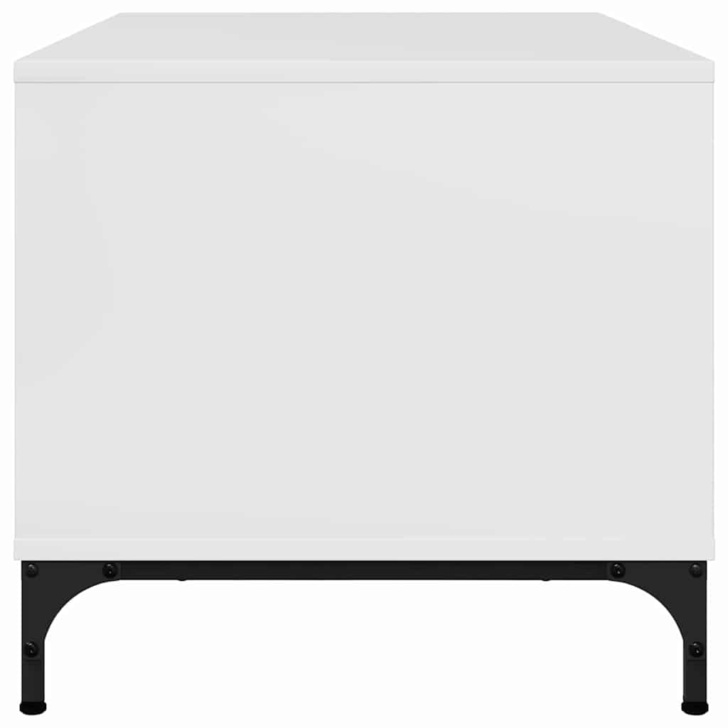 Table basse Blanc brillant 90 x 49 x 46 cm Bois d'ingénierie - XIOS