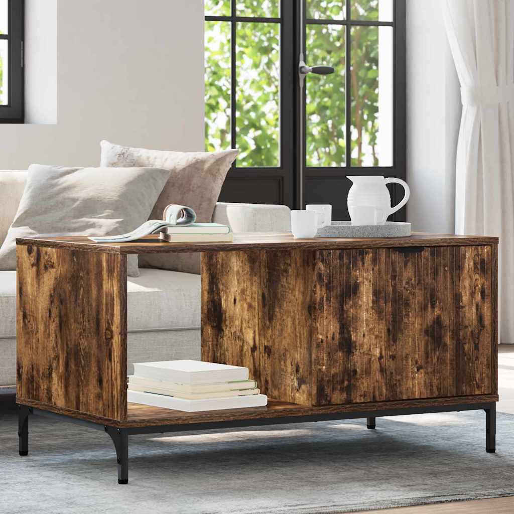 Table basse Chêne fumé 90 x 49 x 46 cm Bois d'ingénierie - XIOS