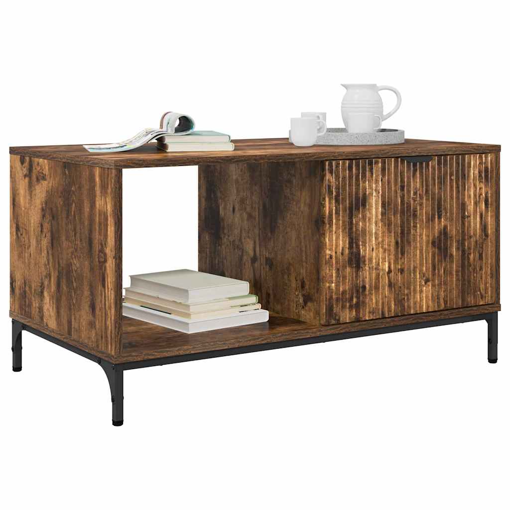 Table basse Chêne fumé 90 x 49 x 46 cm Bois d'ingénierie - XIOS
