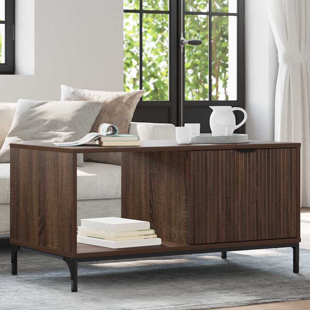 Table basse Chêne marron 90 x 49 x 46 cm Bois d'ingénierie - XIOS