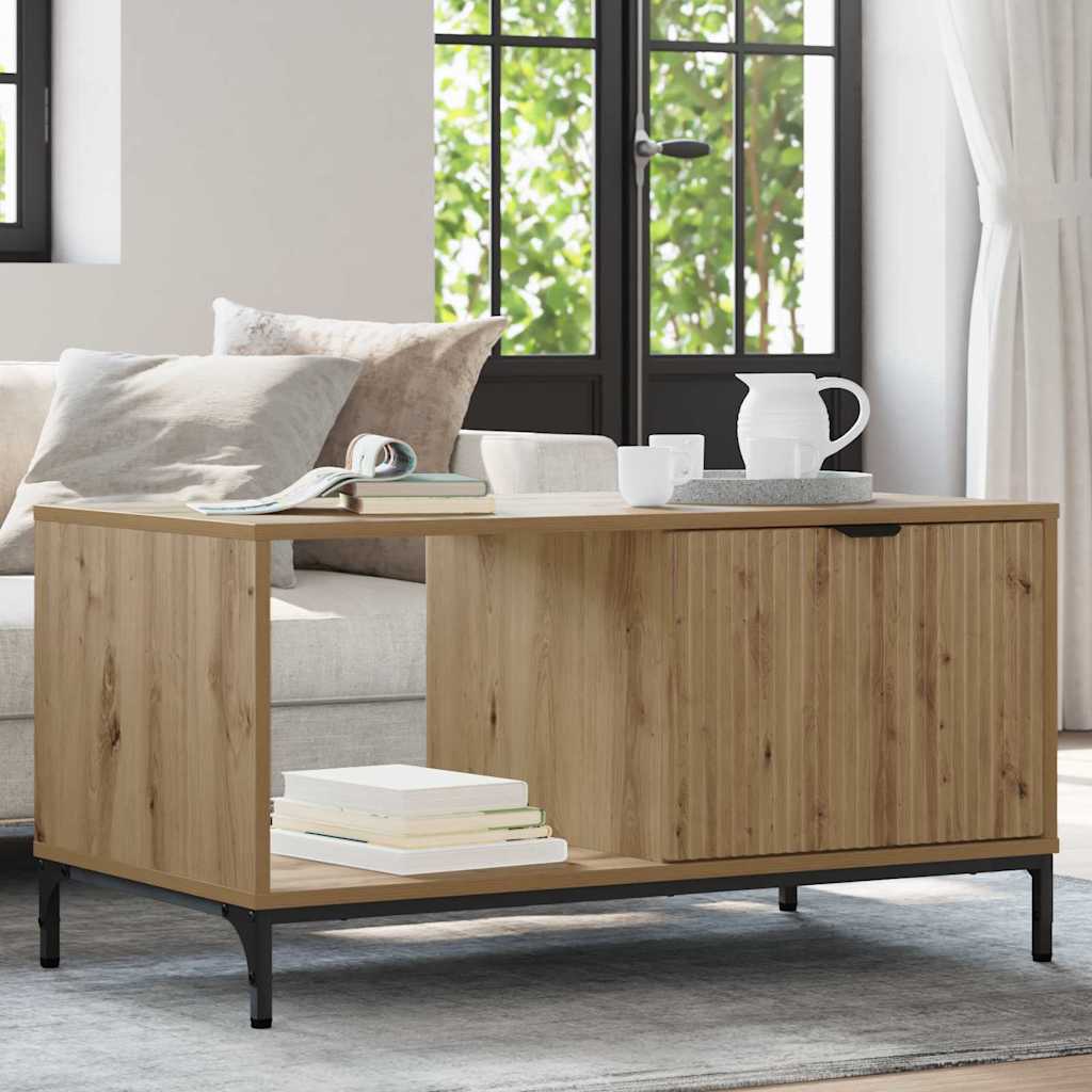 Table basse Chêne artisanal 90 x 49 x 46 cm Bois d'ingénierie - XIOS