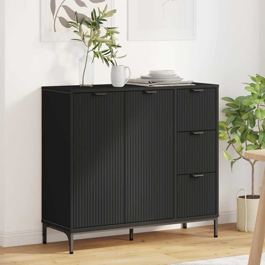 Buffet avec tiroir Noir 89,5 x 33 x 82 cm Bois d'ingénierie - XIOS