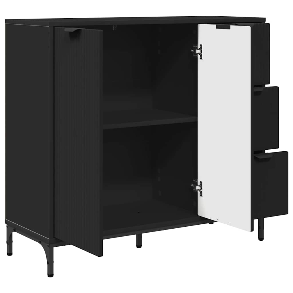 Buffet Noir 89,5 x 33 x 82 cm Bois d'ingénierie